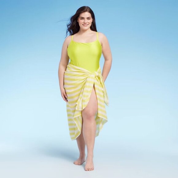 NEW Shade & Shore One Piece Swimsuit - Lime Green - Size Medium - Picture 1 of 10